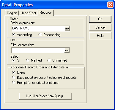 Detail Records Properties